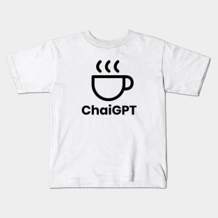 ChaiGPT - Chai Tea - ChatGPT Style (Black) Kids T-Shirt